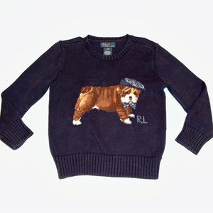 Vintage 90s Polo sweater toddler 4T bulldog Ralph Lauren knit sweater